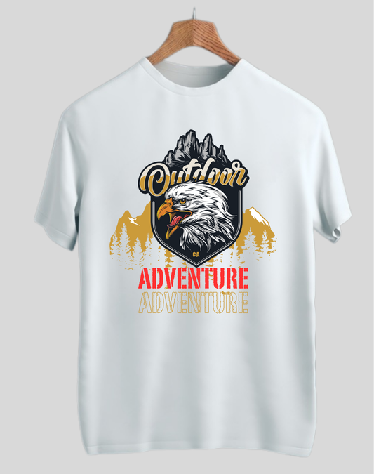 Printed Cotton Eagle Half Seelve T-shirt