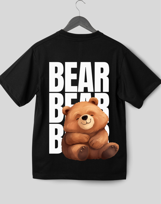 Printed Cotton Bear Half Selve T-shirt