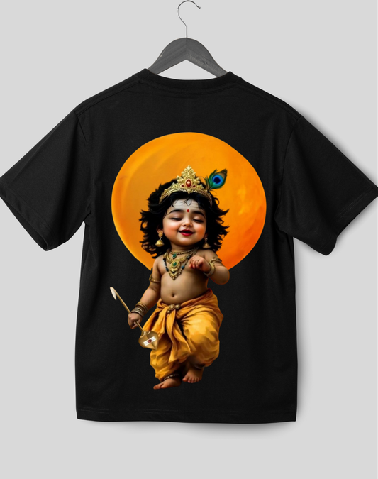 Printed Cotton Krishna Half-Sleeve T-shirt