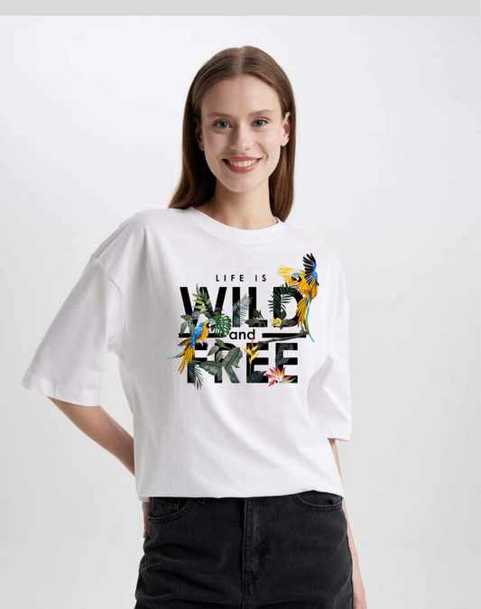 Printed Cotton Half Selve T-shirt